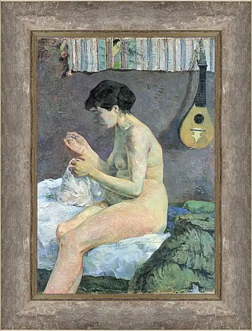 Картина в раме - Study of a Nude (Suzanne Sewing). Поль Гоген