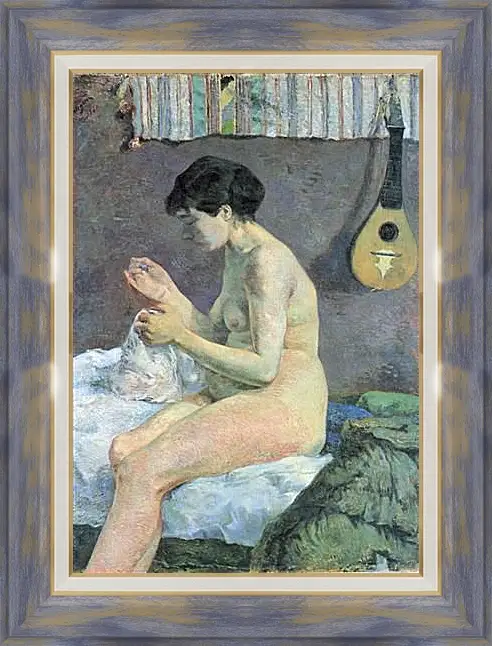 Картина в раме - Study of a Nude (Suzanne Sewing). Поль Гоген