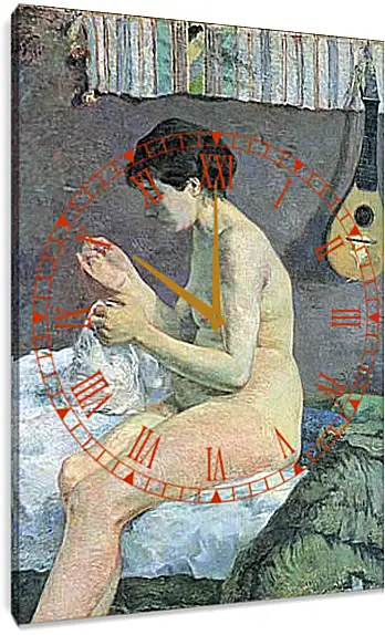 Часы картина - Study of a Nude (Suzanne Sewing). Поль Гоген