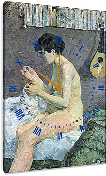 Часы картина - Study of a Nude (Suzanne Sewing). Поль Гоген