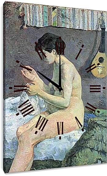 Часы картина - Study of a Nude (Suzanne Sewing). Поль Гоген
