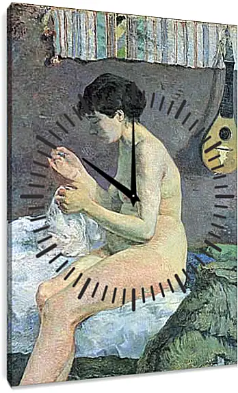 Часы картина - Study of a Nude (Suzanne Sewing). Поль Гоген