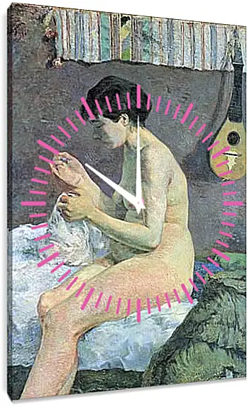 Часы картина - Study of a Nude (Suzanne Sewing). Поль Гоген