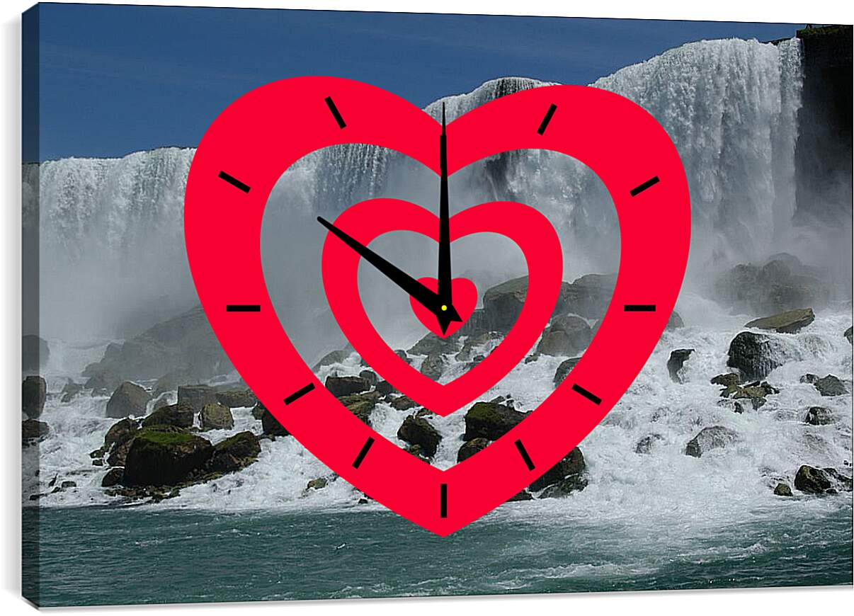 Часы картина - Огромный водопад