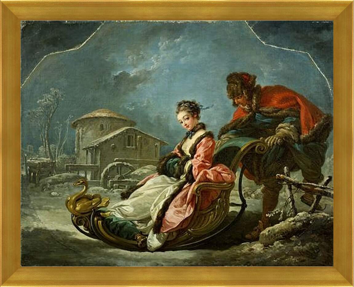 Картина в раме - The Four Seasons Winter. Франсуа Буше