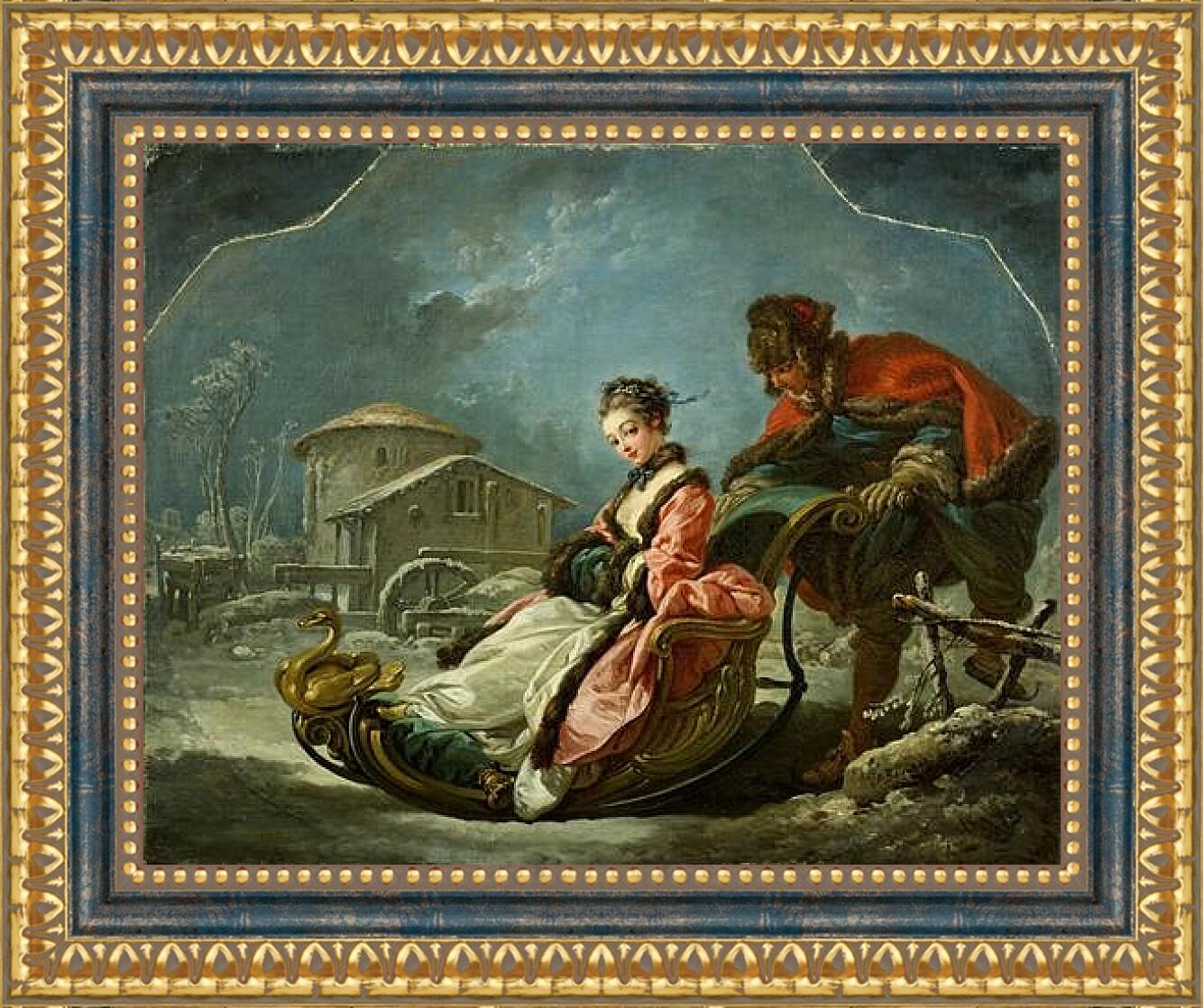Картина в раме - The Four Seasons Winter. Франсуа Буше