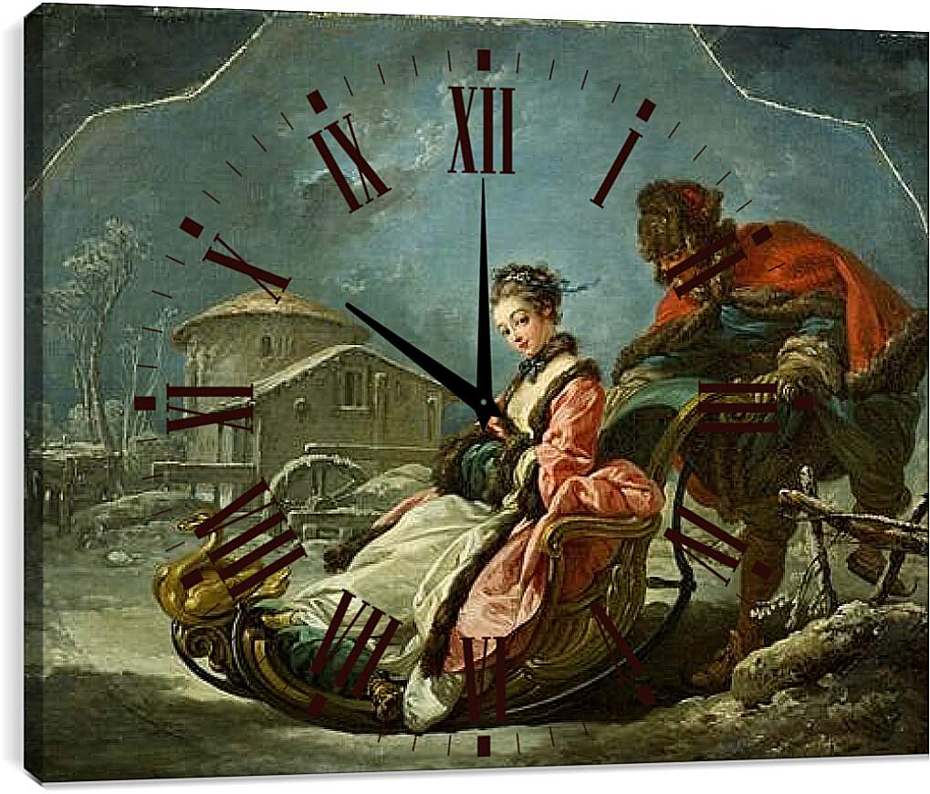 Часы картина - The Four Seasons Winter. Франсуа Буше