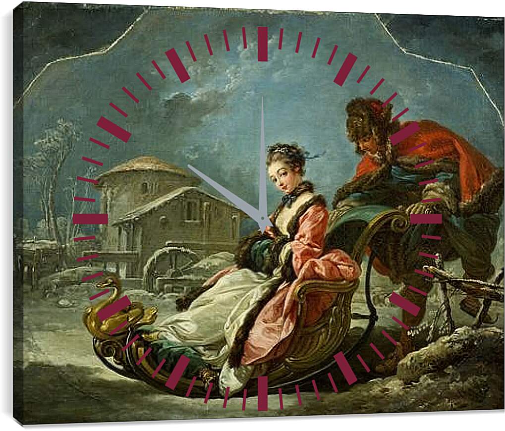 Часы картина - The Four Seasons Winter. Франсуа Буше