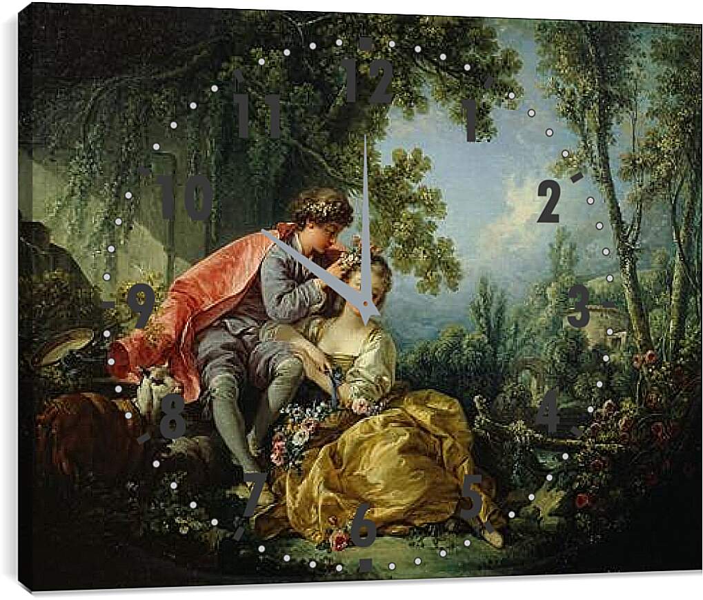 Часы картина - The Four Seasons Spring. Франсуа Буше