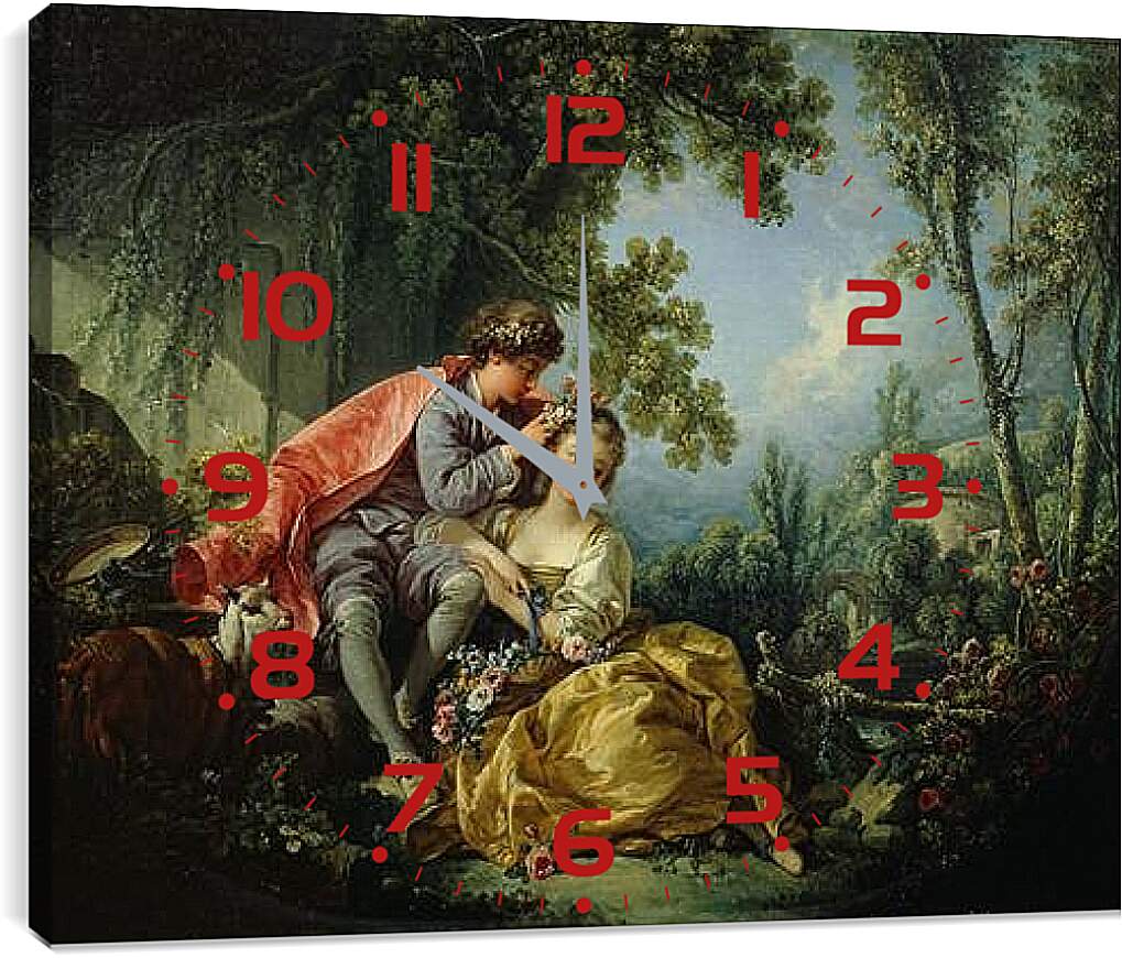 Часы картина - The Four Seasons Spring. Франсуа Буше