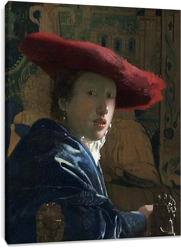 Постер и плакат - The girl with the red hat. Ян (Йоханнес) Вермеер