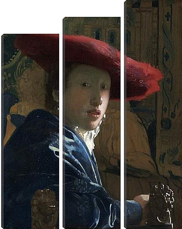 Модульная картина - The girl with the red hat. Ян (Йоханнес) Вермеер