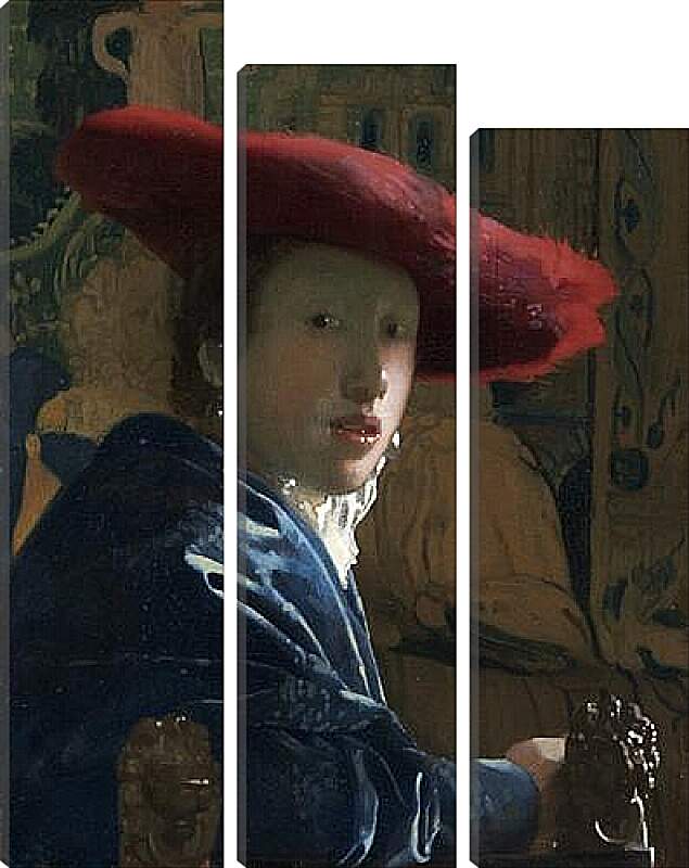 Модульная картина - The girl with the red hat. Ян (Йоханнес) Вермеер