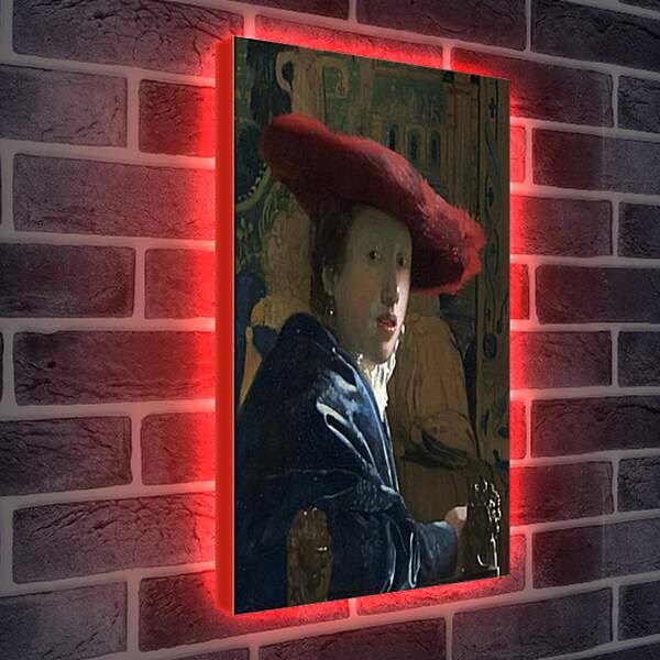 Лайтбокс световая панель - The girl with the red hat. Ян (Йоханнес) Вермеер