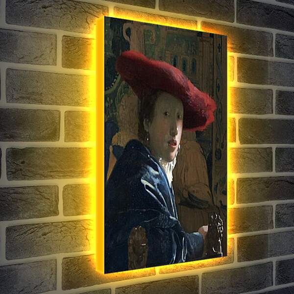 Лайтбокс световая панель - The girl with the red hat. Ян (Йоханнес) Вермеер