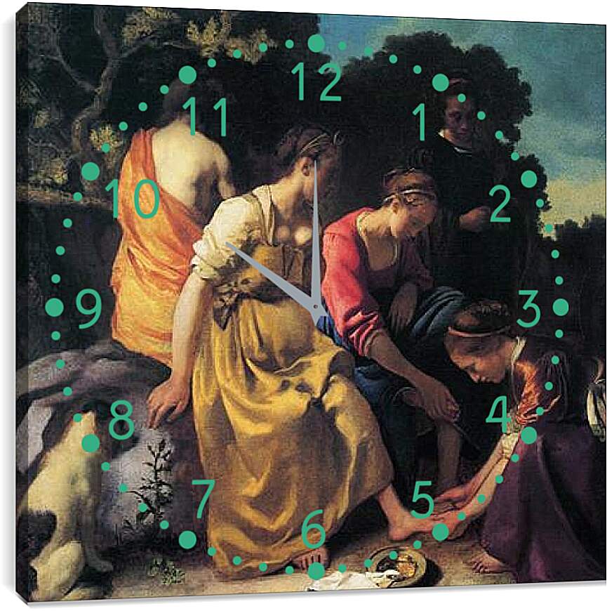 Часы картина - Diana and her companions. Ян (Йоханнес) Вермеер