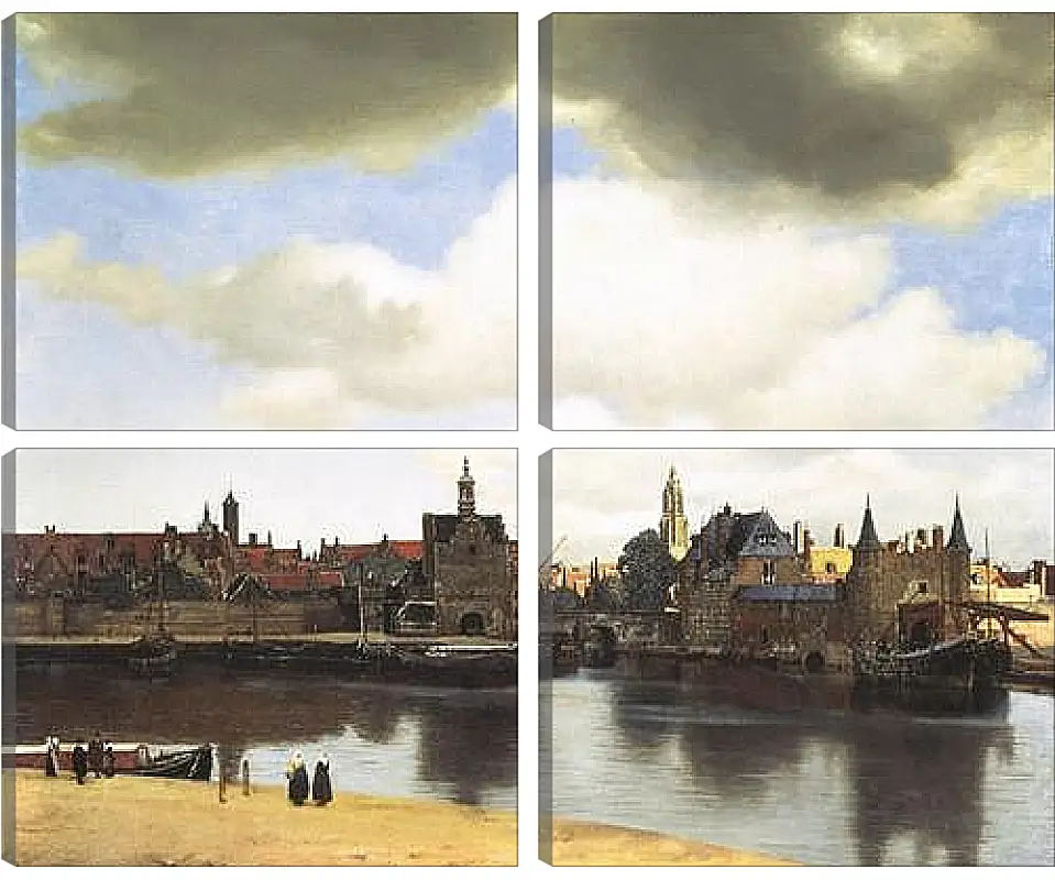 Модульная картина - View of Delft. Ян (Йоханнес) Вермеер