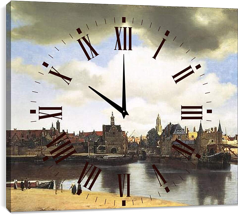 Часы картина - View of Delft. Ян (Йоханнес) Вермеер