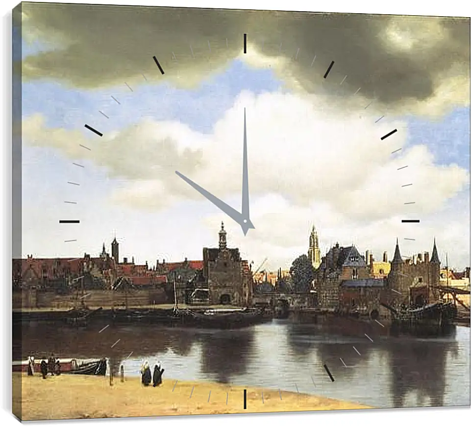 Часы картина - View of Delft. Ян (Йоханнес) Вермеер