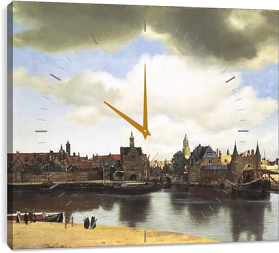 Часы картина - View of Delft. Ян (Йоханнес) Вермеер