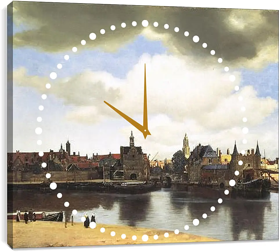 Часы картина - View of Delft. Ян (Йоханнес) Вермеер