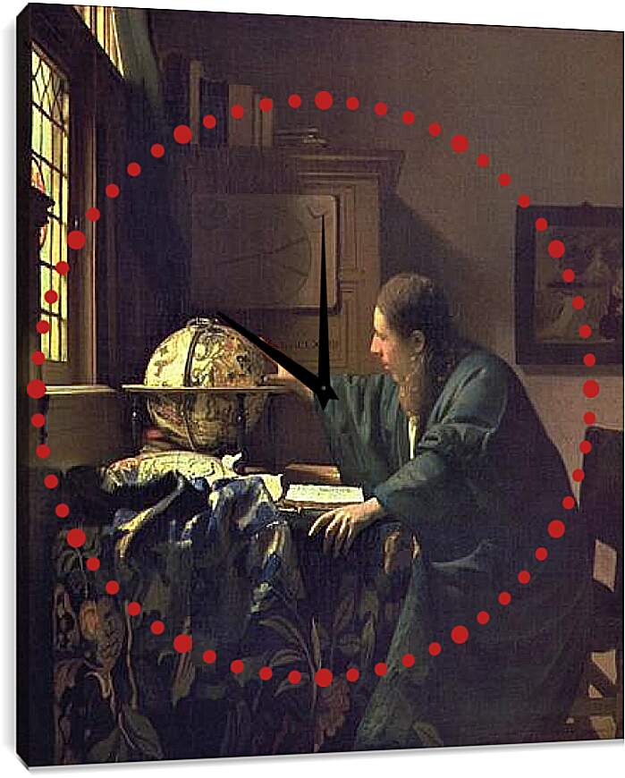 Часы картина - The astronomer. Ян (Йоханнес) Вермеер
