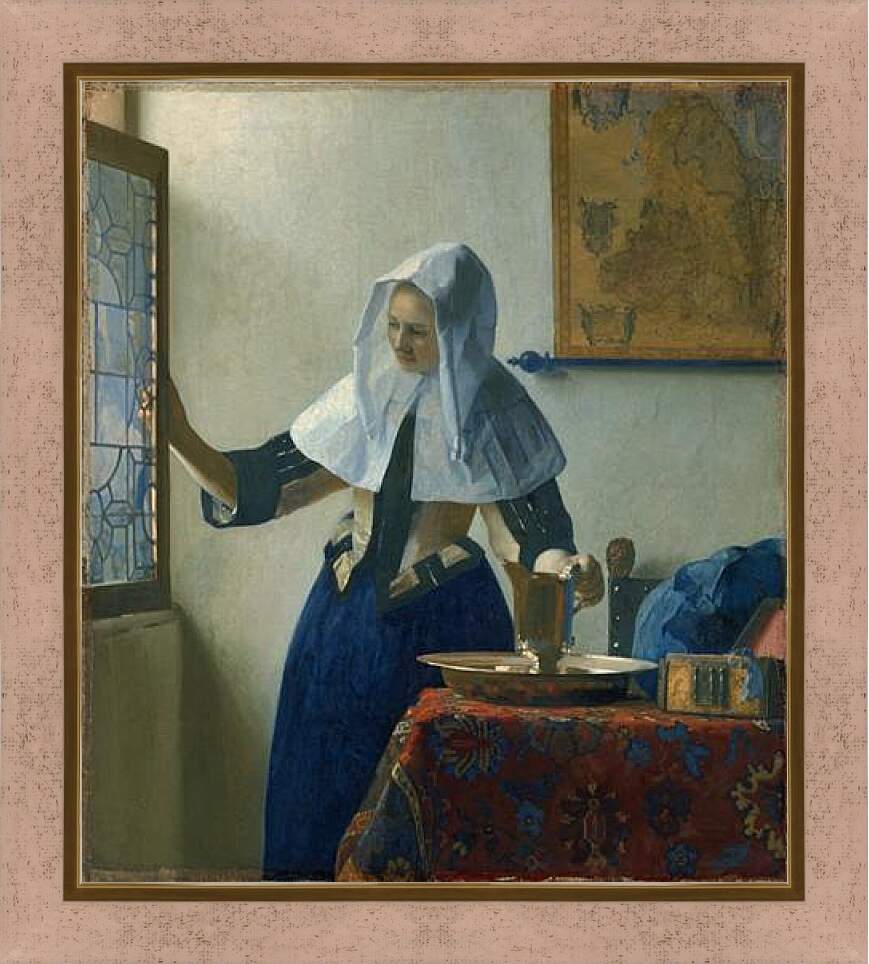 Картина в раме - Young woman with a water pitcher. Ян (Йоханнес) Вермеер