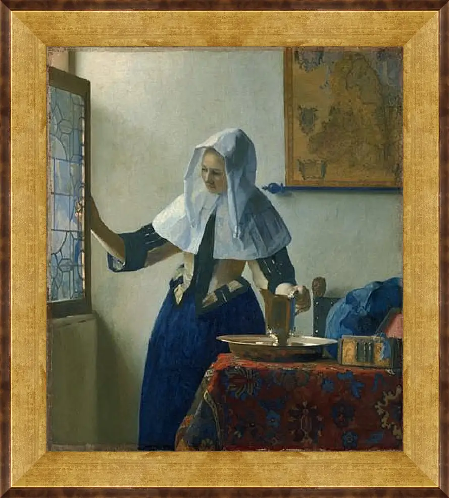 Картина в раме - Young woman with a water pitcher. Ян (Йоханнес) Вермеер