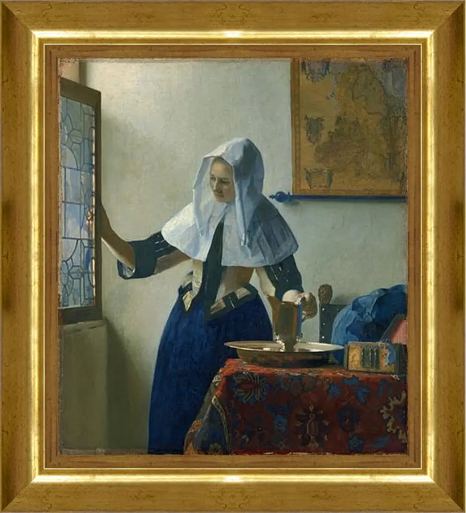 Картина в раме - Young woman with a water pitcher. Ян (Йоханнес) Вермеер