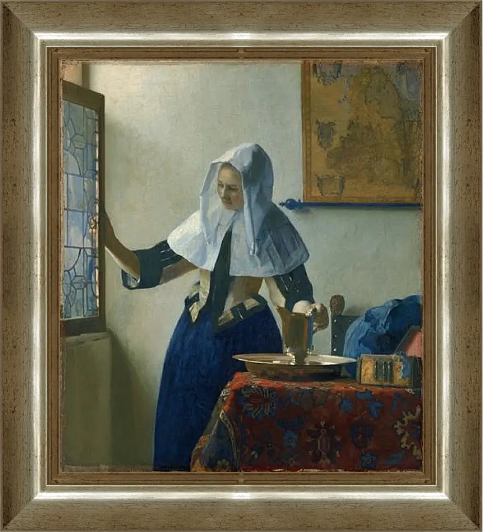 Картина в раме - Young woman with a water pitcher. Ян (Йоханнес) Вермеер