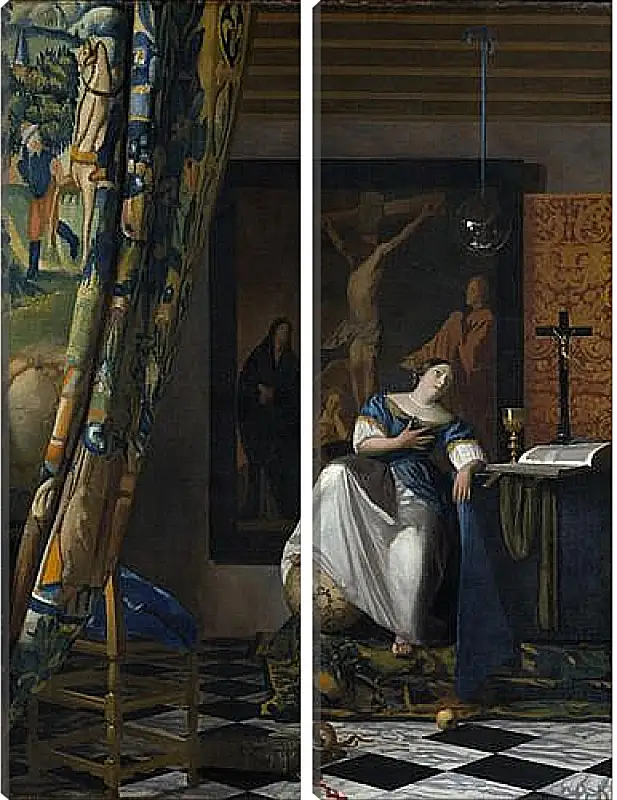 Модульная картина - The allegory of faith. Ян (Йоханнес) Вермеер