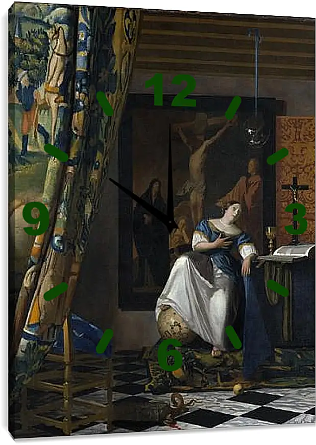 Часы картина - The allegory of faith. Ян (Йоханнес) Вермеер