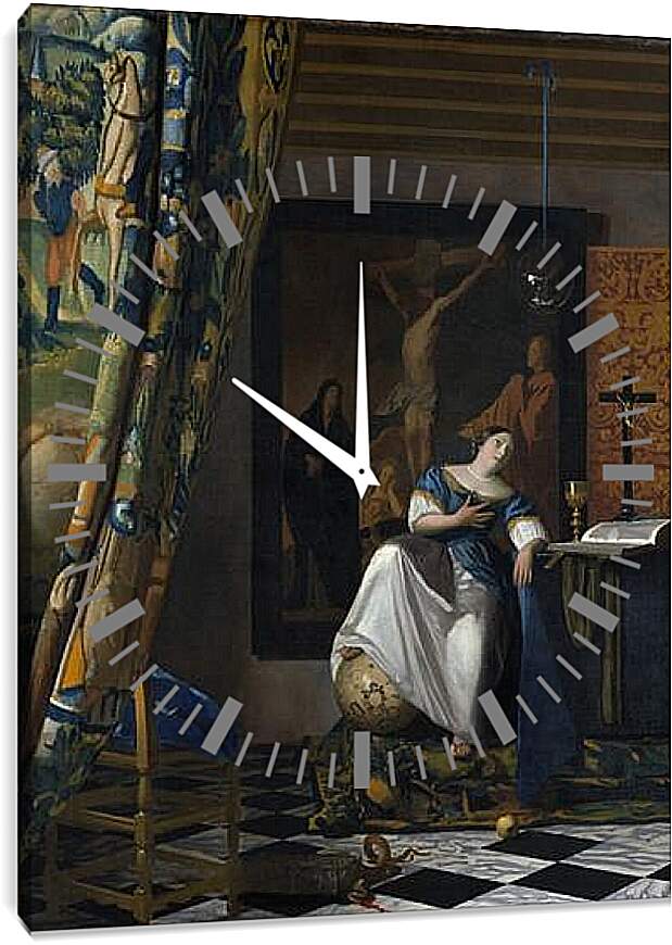 Часы картина - The allegory of faith. Ян (Йоханнес) Вермеер