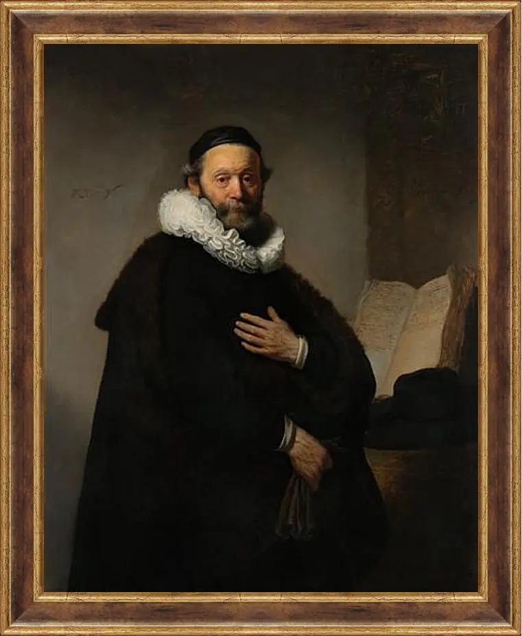 Картина в раме - Portret van Johannes Wtenbogaert (1557-1644). Рембрандт