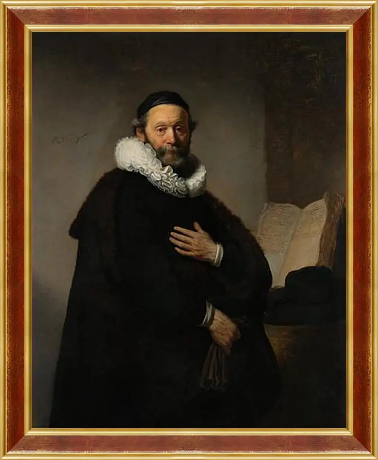 Картина в раме - Portret van Johannes Wtenbogaert (1557-1644). Рембрандт