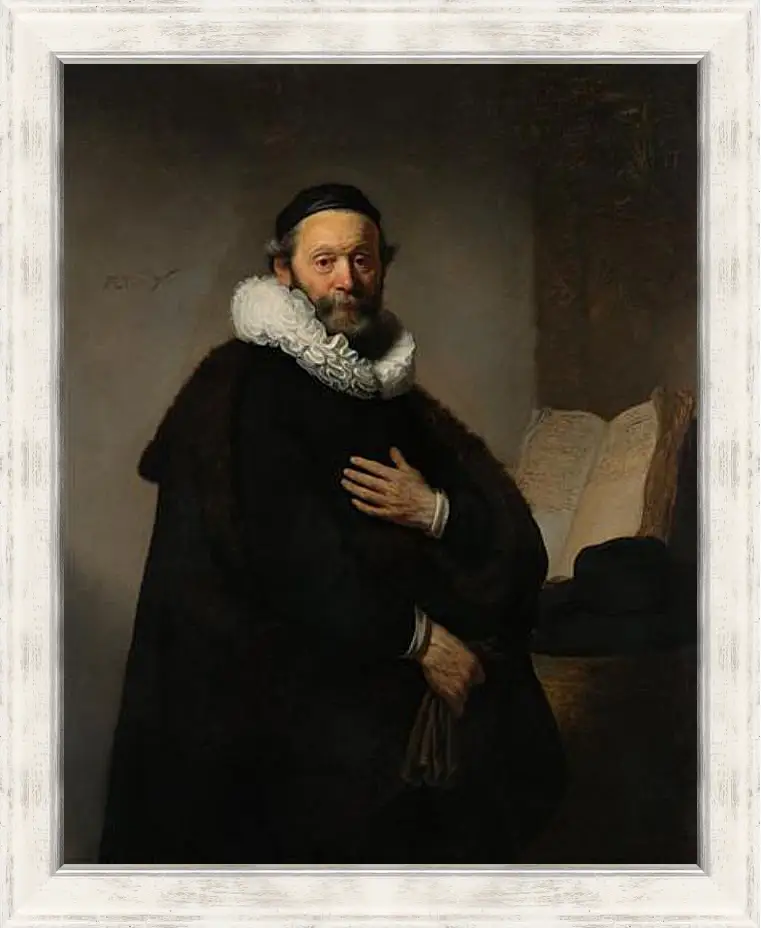 Картина в раме - Portret van Johannes Wtenbogaert (1557-1644). Рембрандт