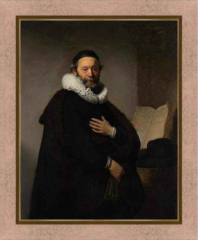 Картина в раме - Portret van Johannes Wtenbogaert (1557-1644). Рембрандт