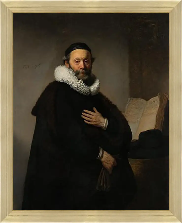 Картина в раме - Portret van Johannes Wtenbogaert (1557-1644). Рембрандт