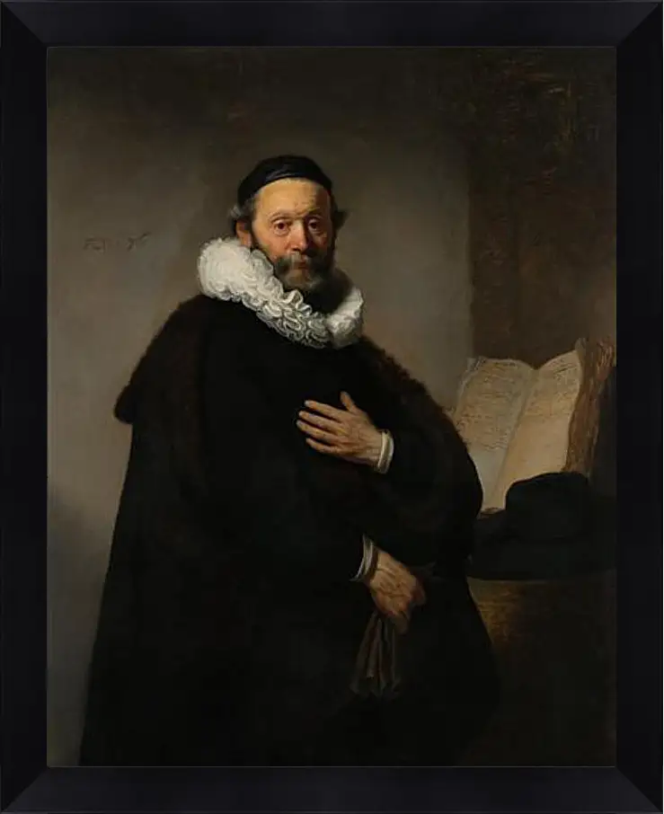 Картина в раме - Portret van Johannes Wtenbogaert (1557-1644). Рембрандт