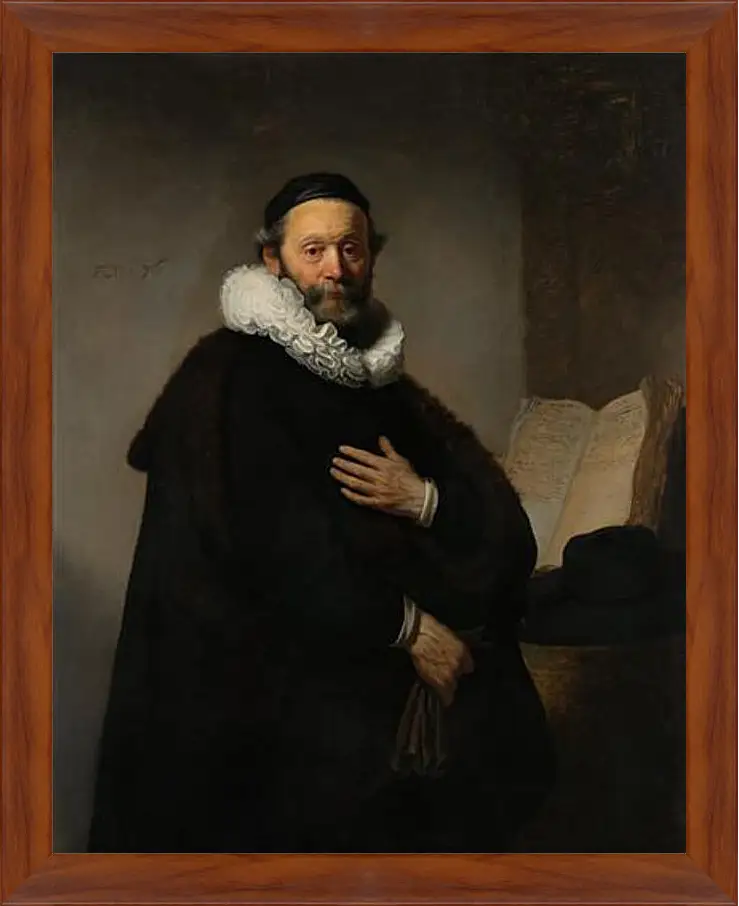 Картина в раме - Portret van Johannes Wtenbogaert (1557-1644). Рембрандт