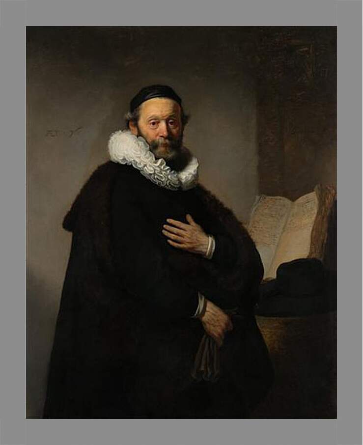Картина в раме - Portret van Johannes Wtenbogaert (1557-1644). Рембрандт