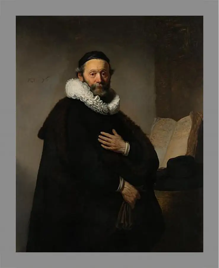 Картина в раме - Portret van Johannes Wtenbogaert (1557-1644). Рембрандт