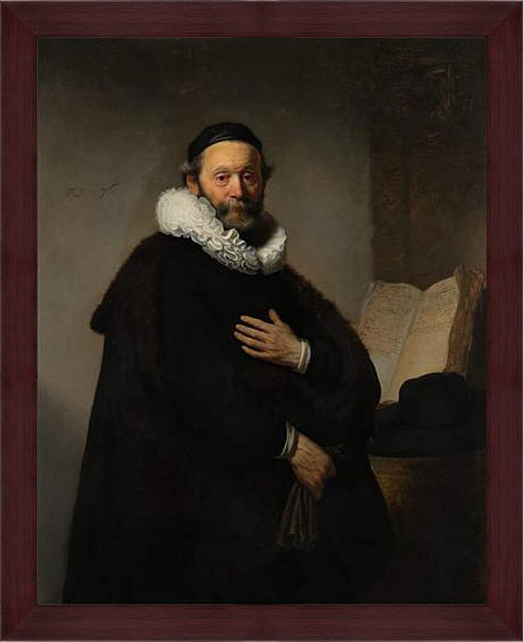Картина в раме - Portret van Johannes Wtenbogaert (1557-1644). Рембрандт