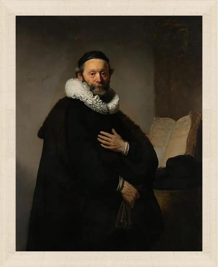 Картина в раме - Portret van Johannes Wtenbogaert (1557-1644). Рембрандт