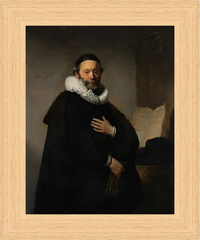 Картина в раме - Portret van Johannes Wtenbogaert (1557-1644). Рембрандт