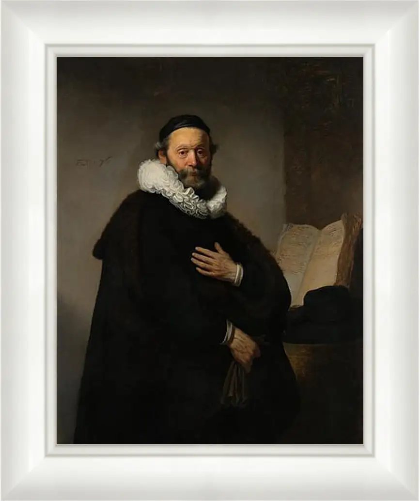 Картина в раме - Portret van Johannes Wtenbogaert (1557-1644). Рембрандт