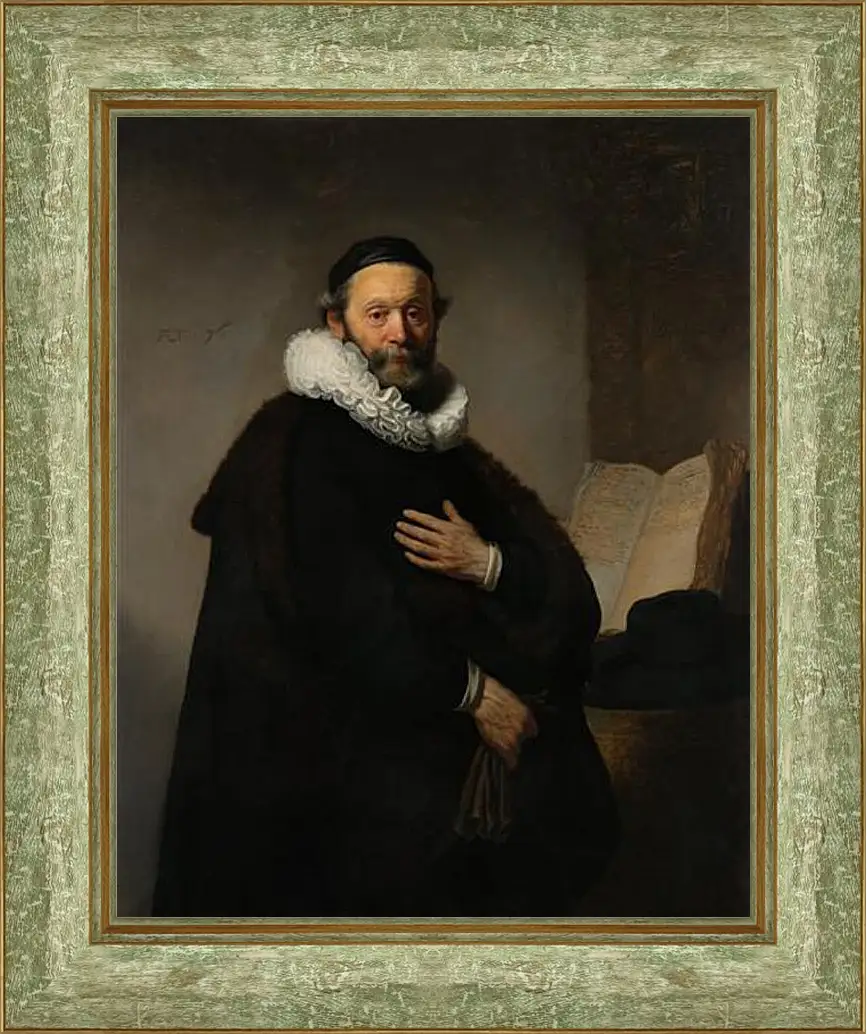 Картина в раме - Portret van Johannes Wtenbogaert (1557-1644). Рембрандт