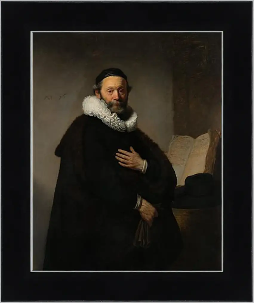 Картина в раме - Portret van Johannes Wtenbogaert (1557-1644). Рембрандт
