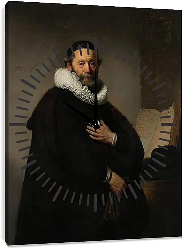 Часы картина - Portret van Johannes Wtenbogaert (1557-1644). Рембрандт