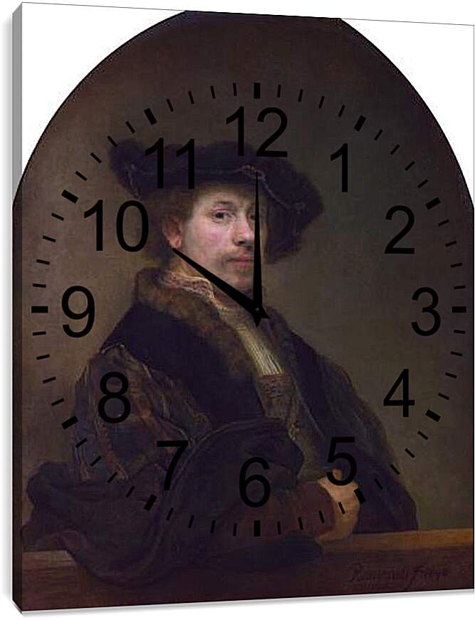 Часы картина - Автопортрет.1640 г. Рембрандт